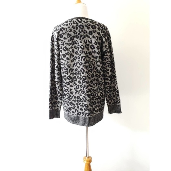 🔥 LA VIE REBECCA TAYLOR Jacquard Leopard
Print Cardigan SIZE MEDIUM - Picture 8 of 12